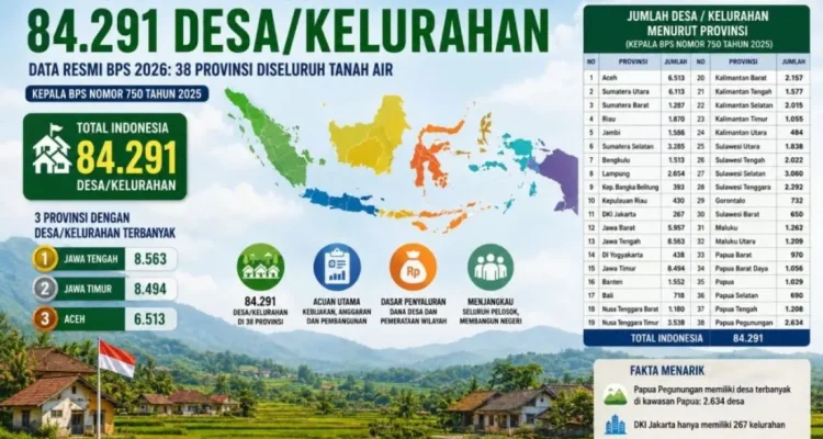 Badan Pusat Statistik (BPS) merilis pembaruan data kewilayahan tingkat dasar di seluruh tanah air, melalui Keputusan Kepala BPS Nomor 750 Tahun 2025. (WARTADESAKU.CO.ID/HAIRUDIN)