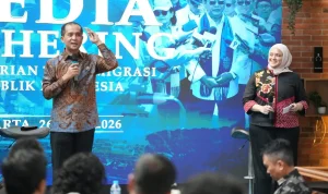 Menteri Transmigrasi (Mentrans) Republik Indonesia, M. Iftitah Sulaiman Suryanagara, dalam agenda Media Gathering Kementerian Transmigrasi di Jakarta, pada hari Jum'at, tanggal 26 Juni 2026. (WARTADESAKU.CO.ID/TRANSMIGRASI.GO.ID)